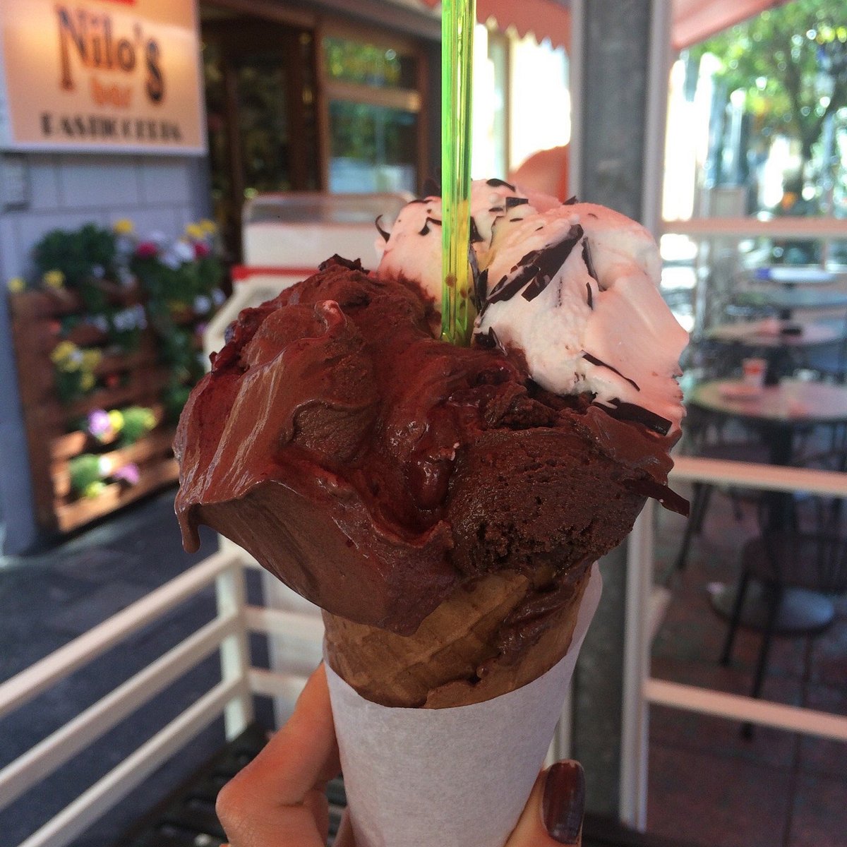 Vetrina di gelato artigianale Nilo's a Viareggio